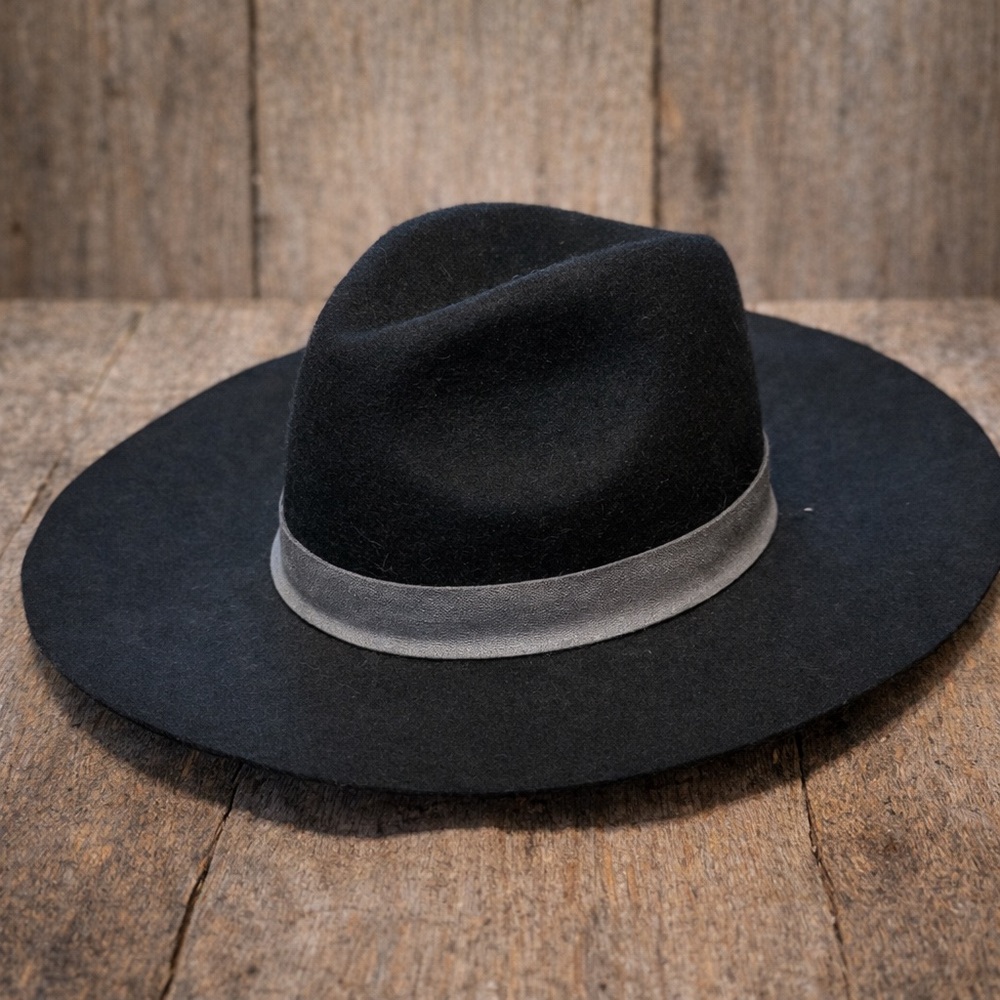 Michael Stars Black Fedora with Gray Accent